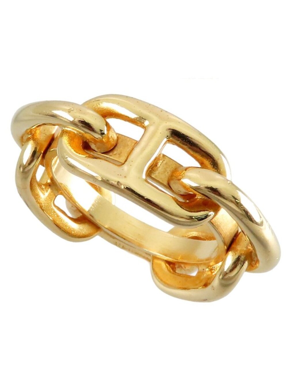 Hermes Chaine D'ancre Scarf Ring Gold Metal Legato Carre Closure